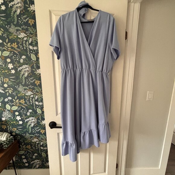 Asymmetrical Ruffle Hem Midi Dress - Picture 1 of 5